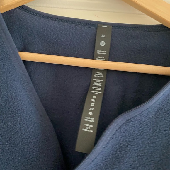Lululemon Fleece Snap-Front Cardigan Sweater True Navy Blue TRNV Men's Size XL - Picture 4 of 4